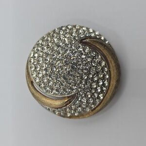Vintage JJ Jonette Rhinestone Pave Dome Brooch